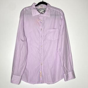 New Just A Cheap Shirt Stripe Pink Long Sleeve Button Down Shirt Men's Size XXL